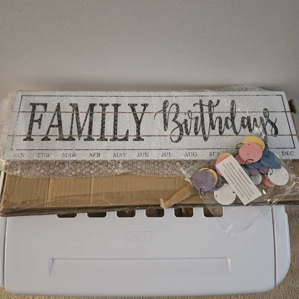 Family Birthdays Wall Plaque with Tags